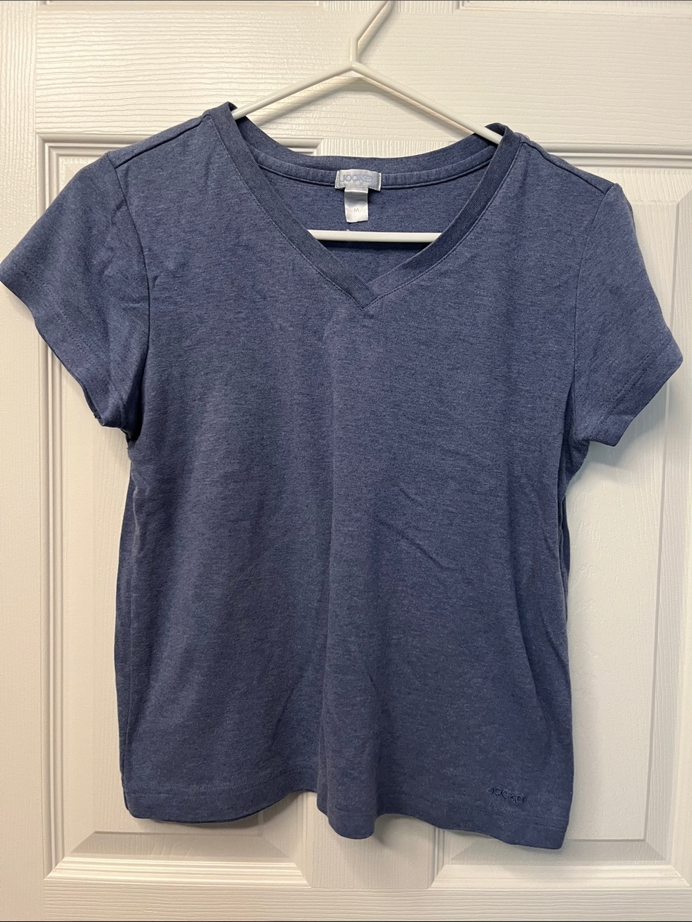 Women's Jockey Short Sleeve V-Neck Tee in Slate Blue Casual Comfy Roomy